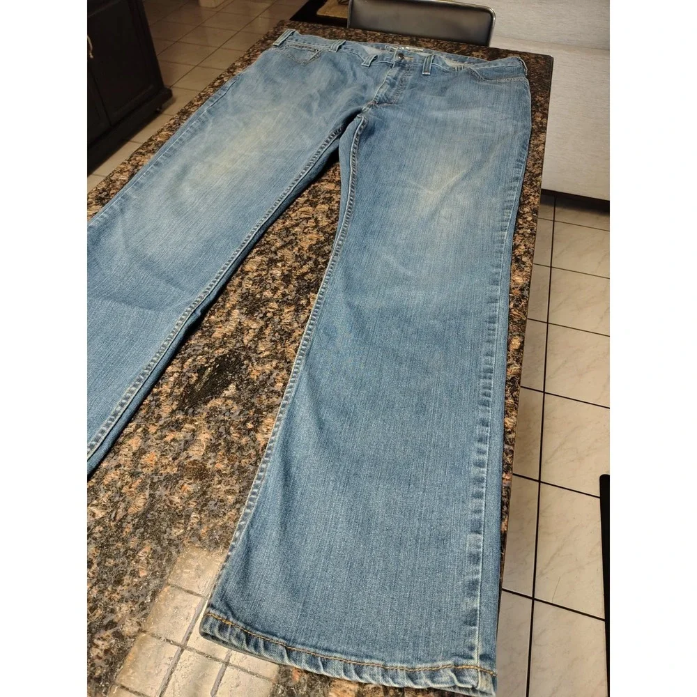 Carhartt Relaxed Fit Jeans Mens 44x34  Dark Wash Denim Work Wear